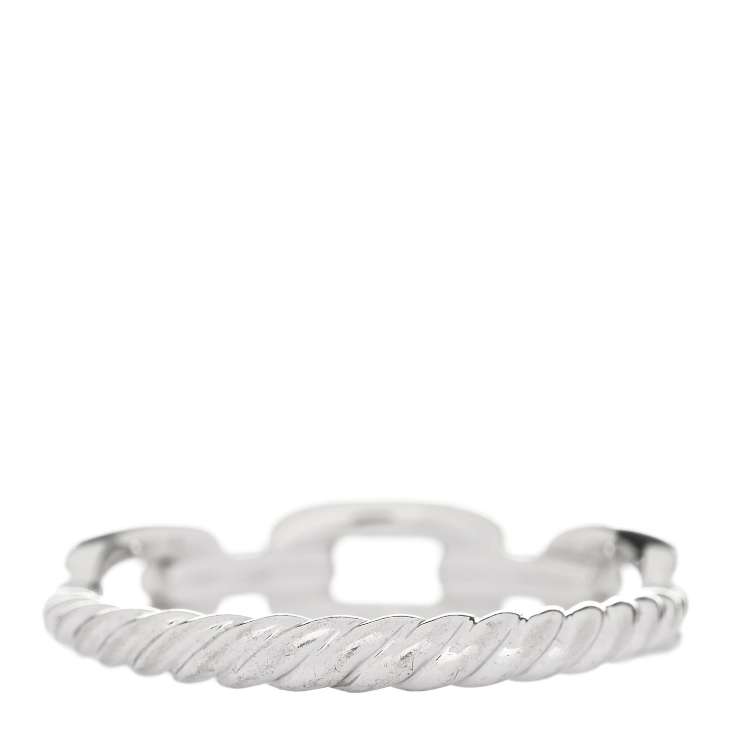 18K White Gold Diamond Stax Chain Link Pave Ring 52 6