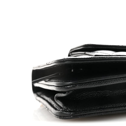 Chanel Caviar Quilted Pocket Clutch With Chain WOC Black 10 of 11