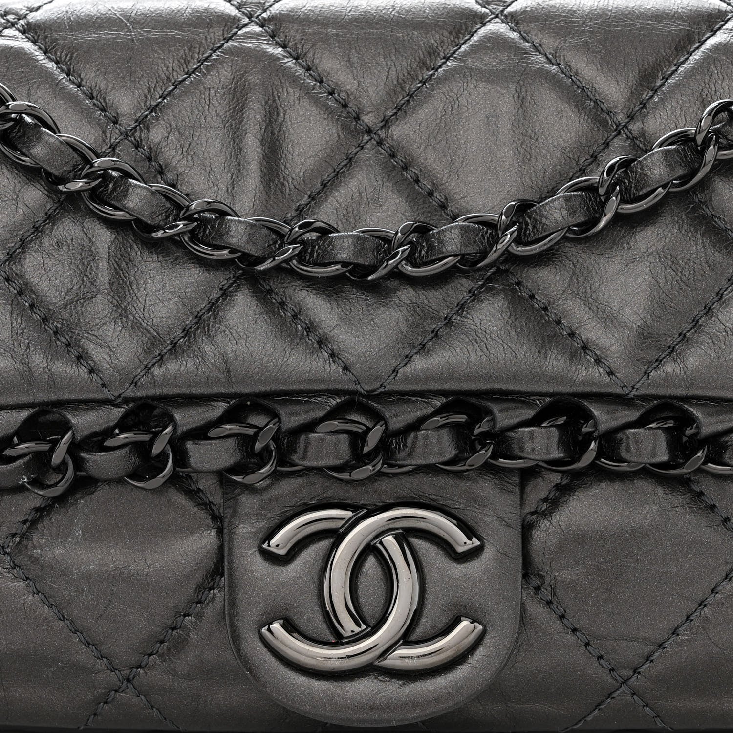 Chanel Calfskin Quilted Small Chain Me Flap Grey 8 of 12