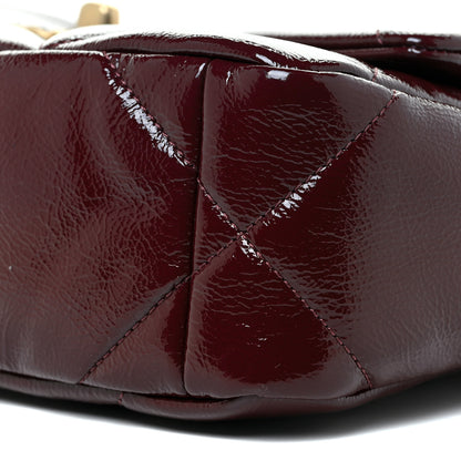 Chanel Shiny Crumpled Calfskin Quilted Medium Chanel 19 Flap Burgundy 6 of 12