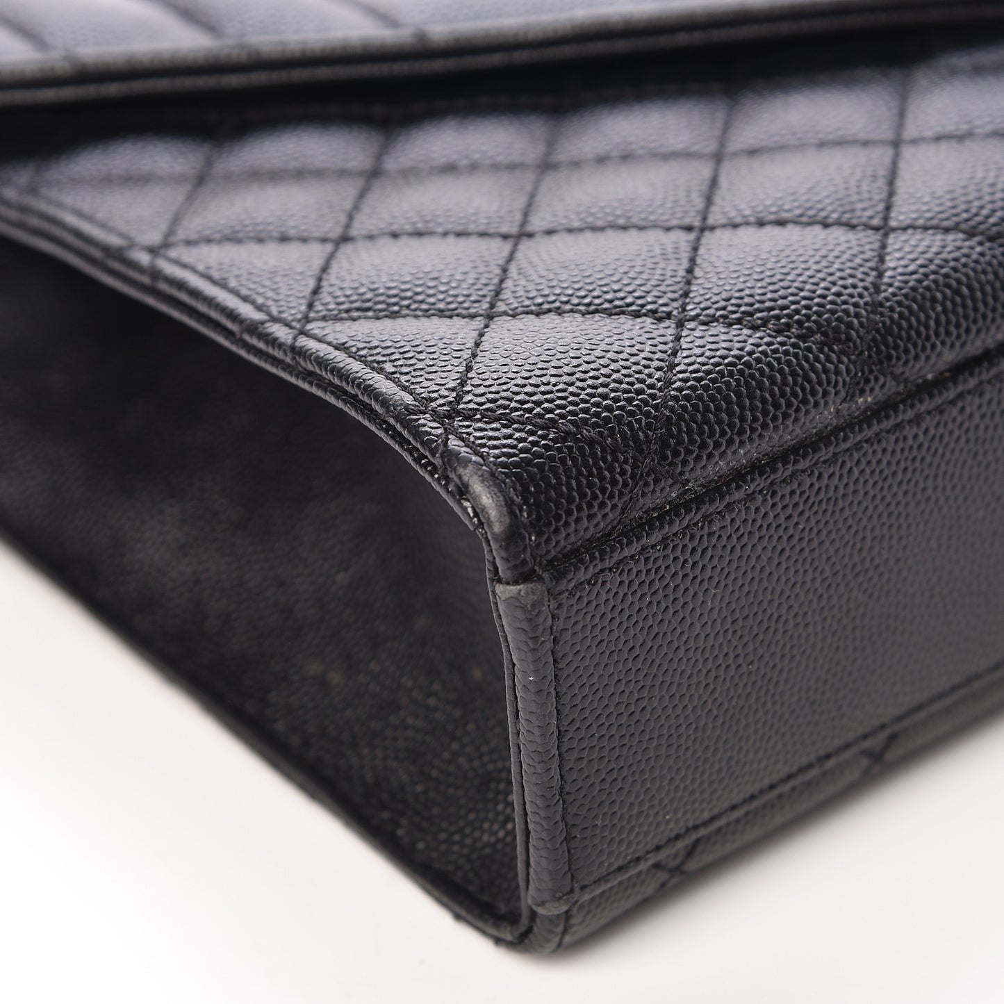 Grain De Poudre Textured Mixed Matelasse Triquilt Medium Monogram Satchel Black
