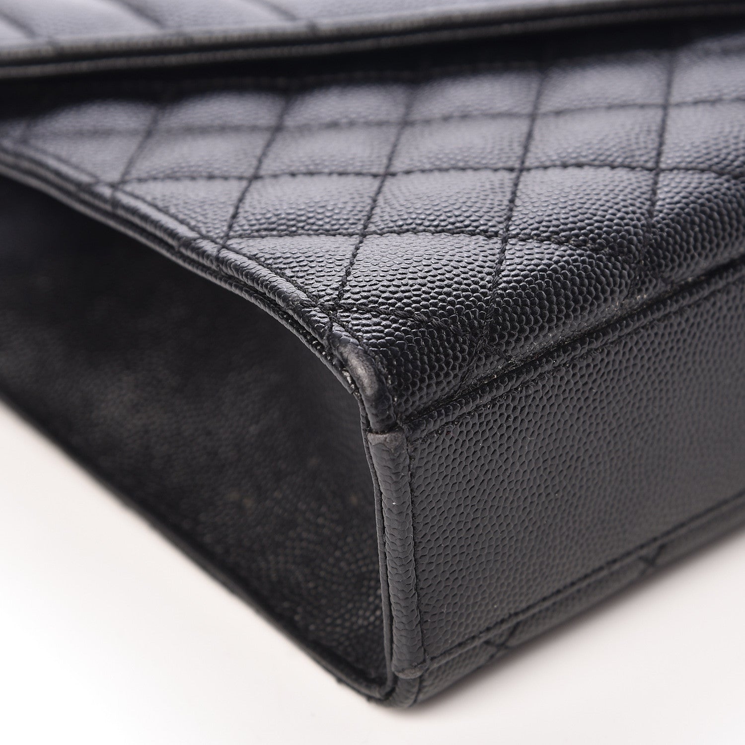 Saint Laurent Grain De Poudre Textured Mixed Matelasse Triquilt Medium Monogram Satchel Black 12 of 16