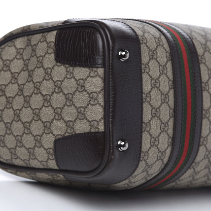 Gucci GG Supreme Monogram Web Medium Carry On Duffle Beige Dark Brown 8 of 10