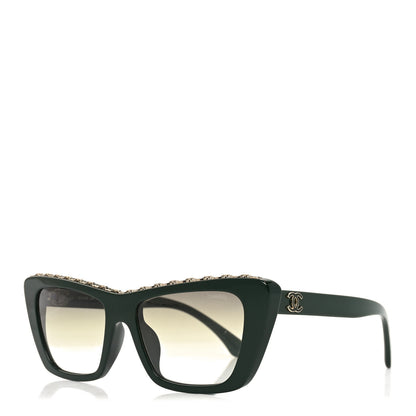 Chanel Acetate Butterfly Sunglasses 5540-A Green 1 of 7