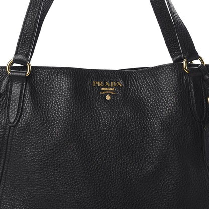 Prada Vitello Daino Side Pocket Tote Black 9 of 15