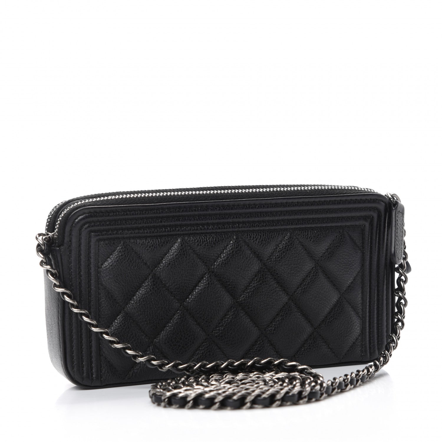 Chanel Calfskin Quilted Small Boy Clutch With Chain Black 3 of 11