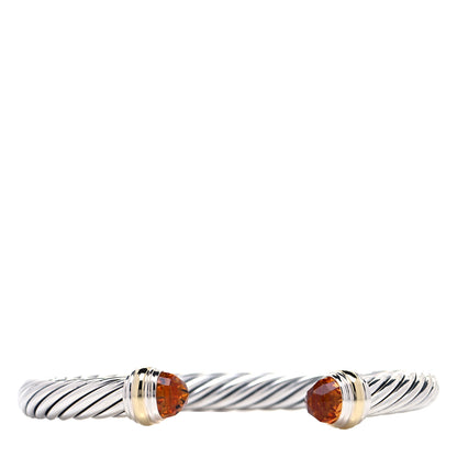 David Yurman Sterling Silver 14K Yellow Gold Citrine 7mm Cable Classics Bracelet 1 of 4