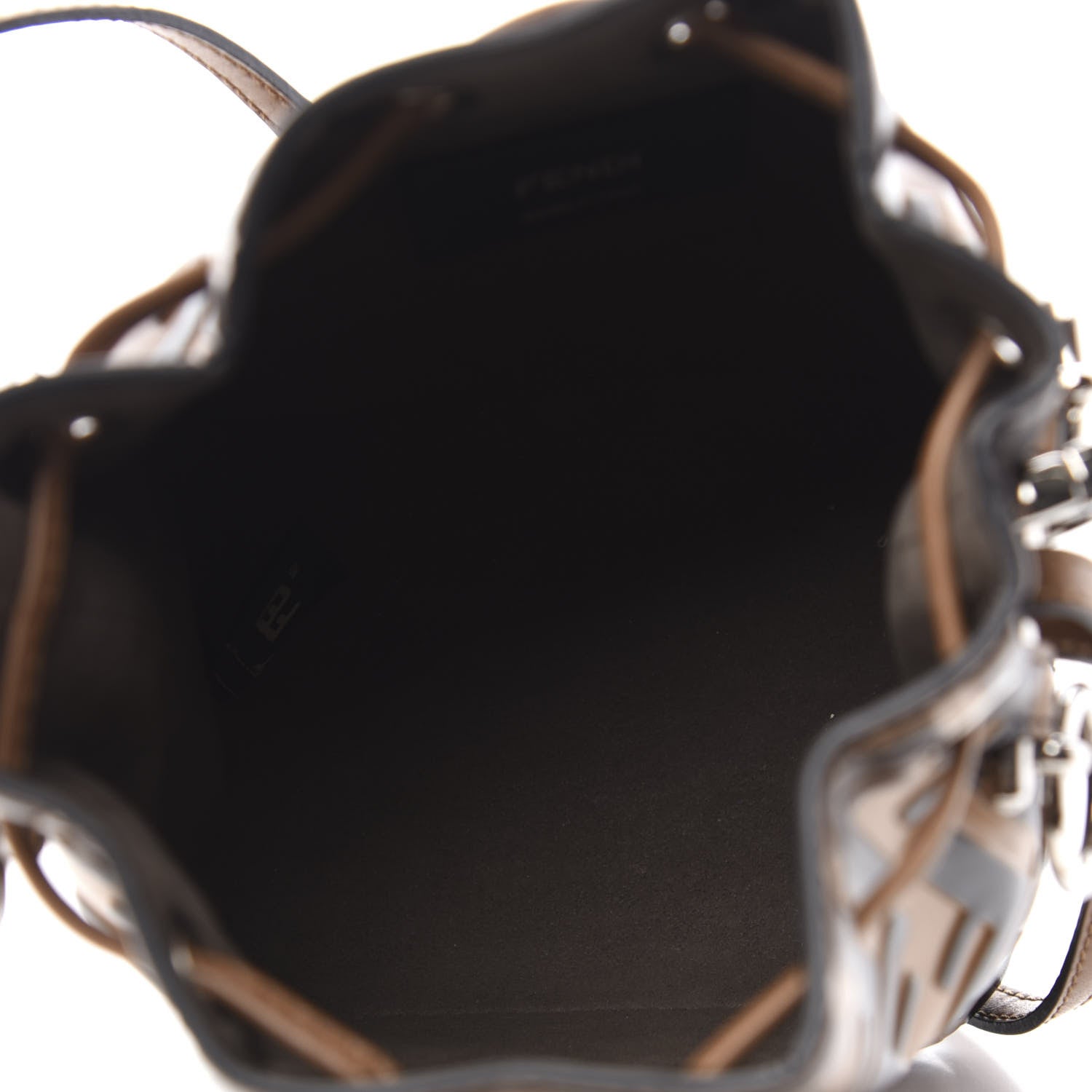 Fendi Vitello Liberty F is Fendi FF Embossed Mini Mon Tresor Bucket Bag Tobacco Black 4 of 10