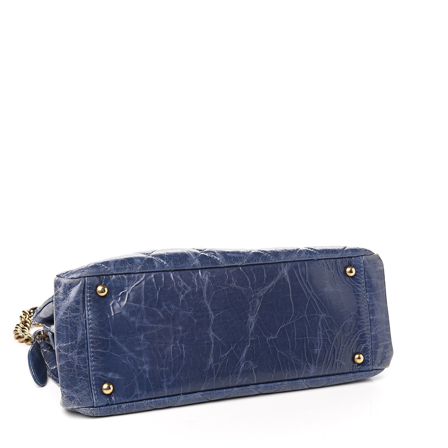 Chanel Glazed Crackled Calfskin Small Reissue Tote Blue 3 of 11
