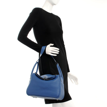 Hermes Taurillon Clemence Verso Lindy 30 Bleu Agate Gris Mouette 2 of 8