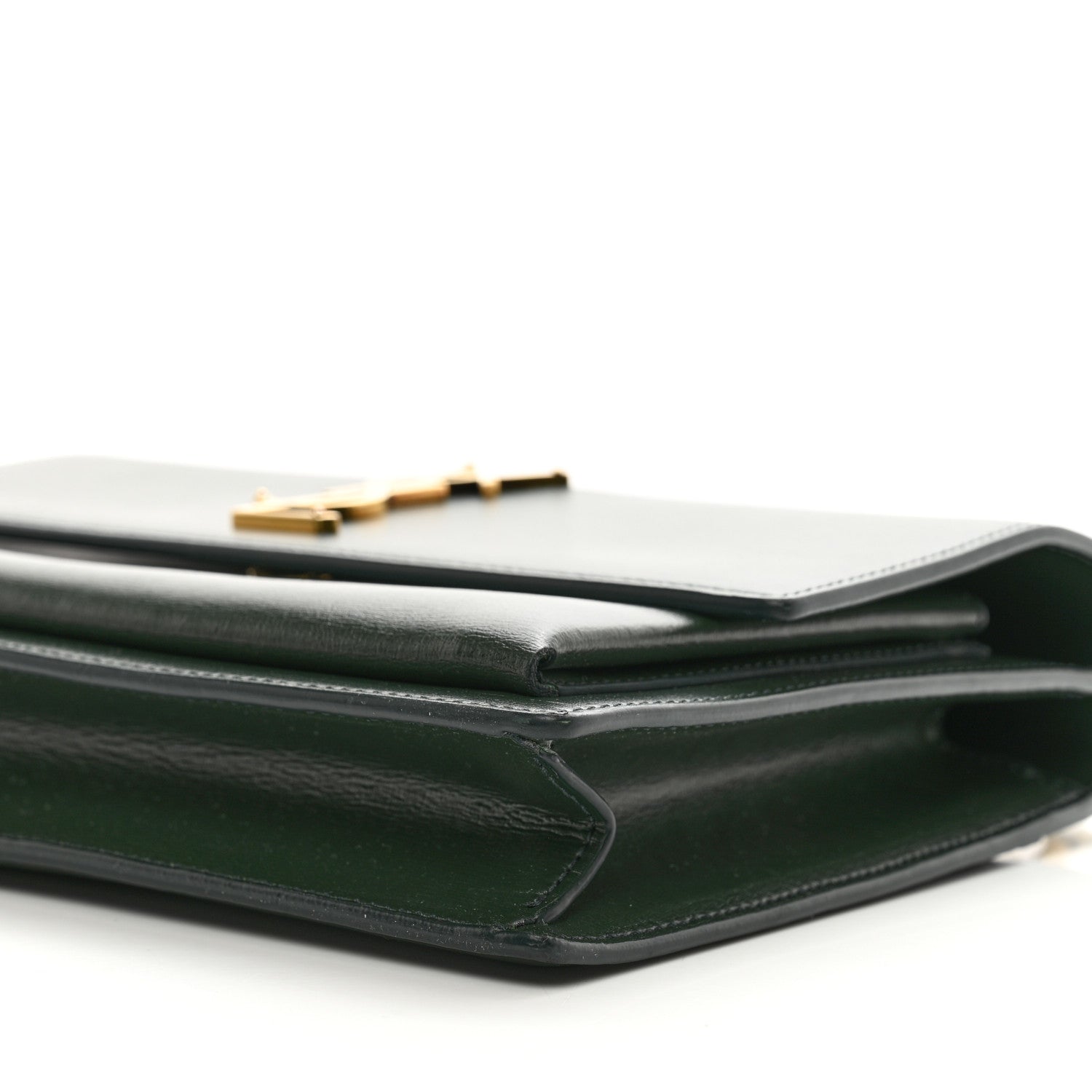 Saint Laurent Calfskin Medium Monogram Sunset Dark Green 10 of 12