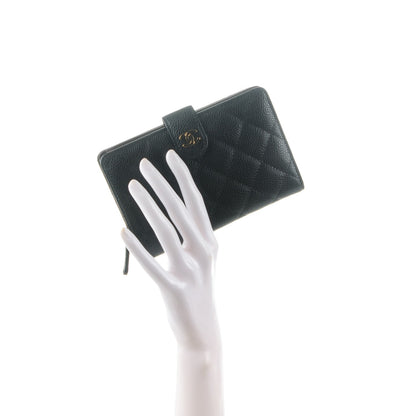 Chanel Caviar Quilted Zipped Pocket Wallet Black 2 of 8
