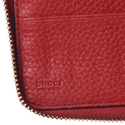 Gucci Pebbled Calfskin Soho Zip Around Wallet Vibrant Red 6 of 8