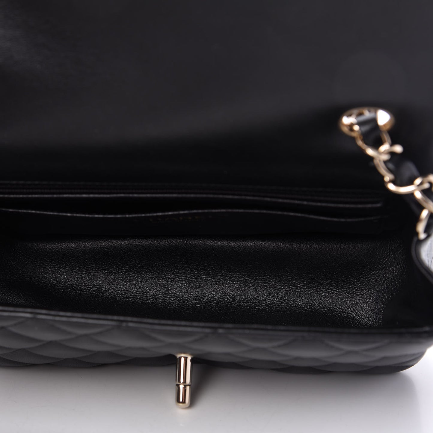 Lambskin Quilted Mini Rectangular Flap Black