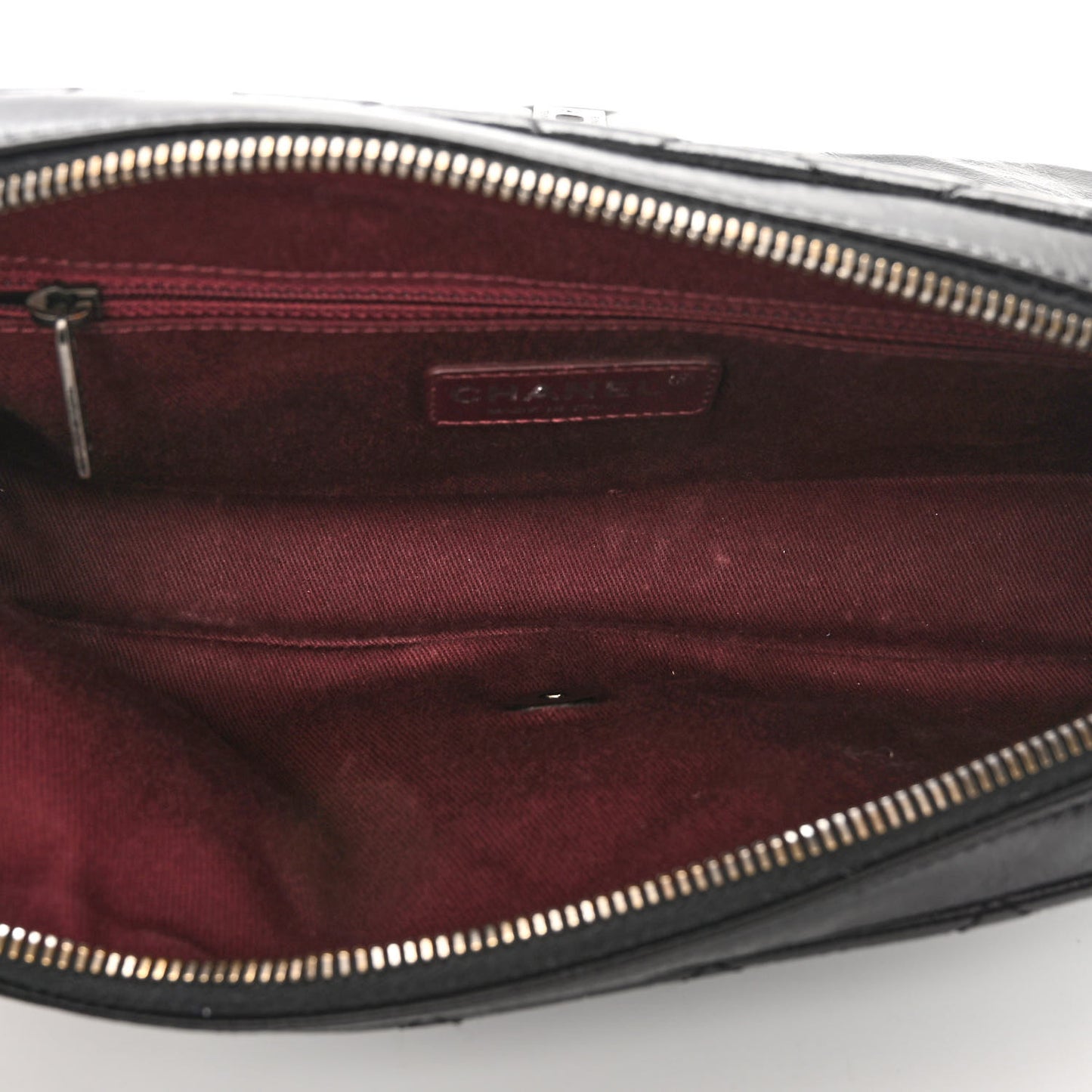 Glazed Calfskin Quilted Medium Duo Color Flap Black