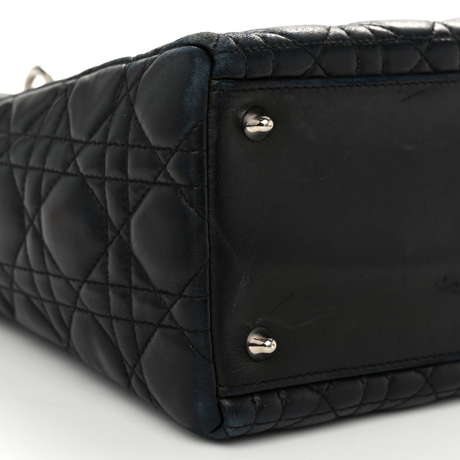 Christian Dior Lambskin Cannage Medium Lady Dior Black 9 of 16