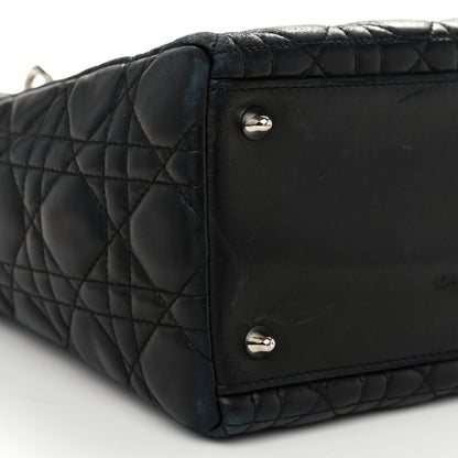 Christian Dior Lambskin Cannage Medium Lady Dior Black 9 of 16