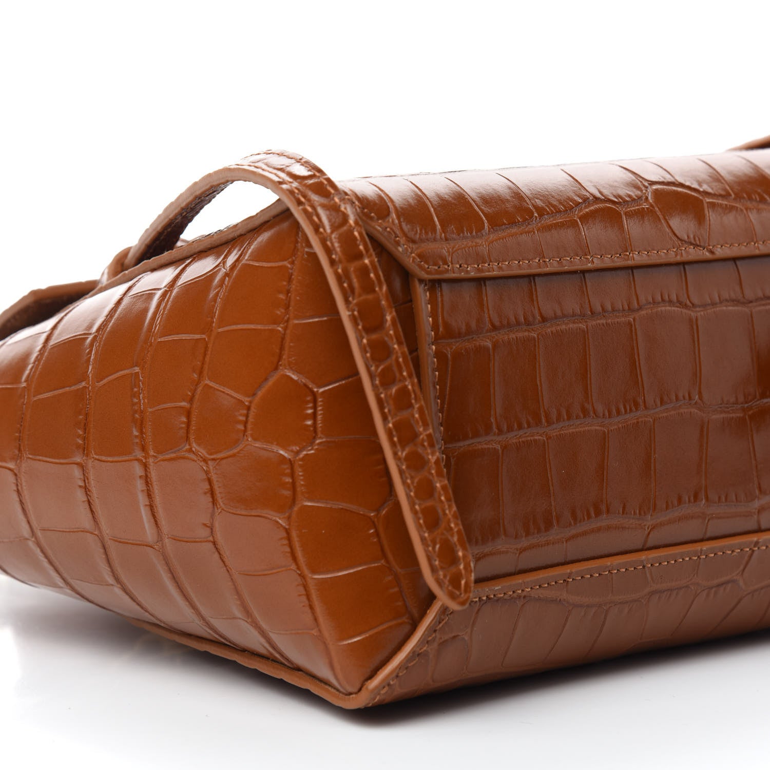 Celine Calfskin Crocodile Embossed Nano Belt Bag Camel 6 of 11