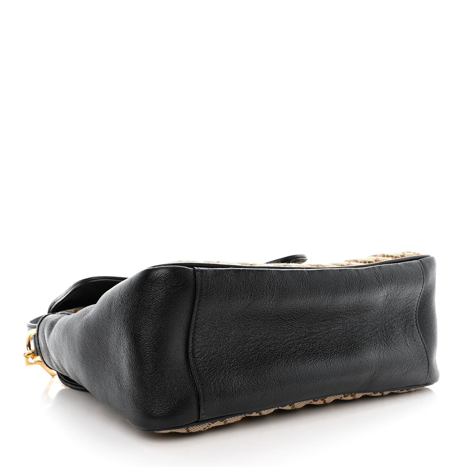Gucci Monogram Azalea Calfskin Matelasse Diagonal Small GG Marmont Top Handle Shoulder Bag Beige Ebony Black 4 of 12