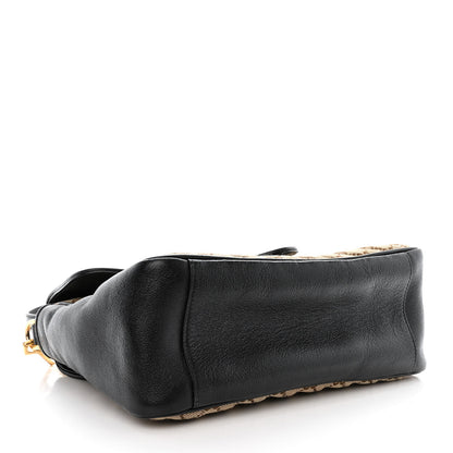 Gucci Monogram Azalea Calfskin Matelasse Diagonal Small GG Marmont Top Handle Shoulder Bag Beige Ebony Black 4 of 12