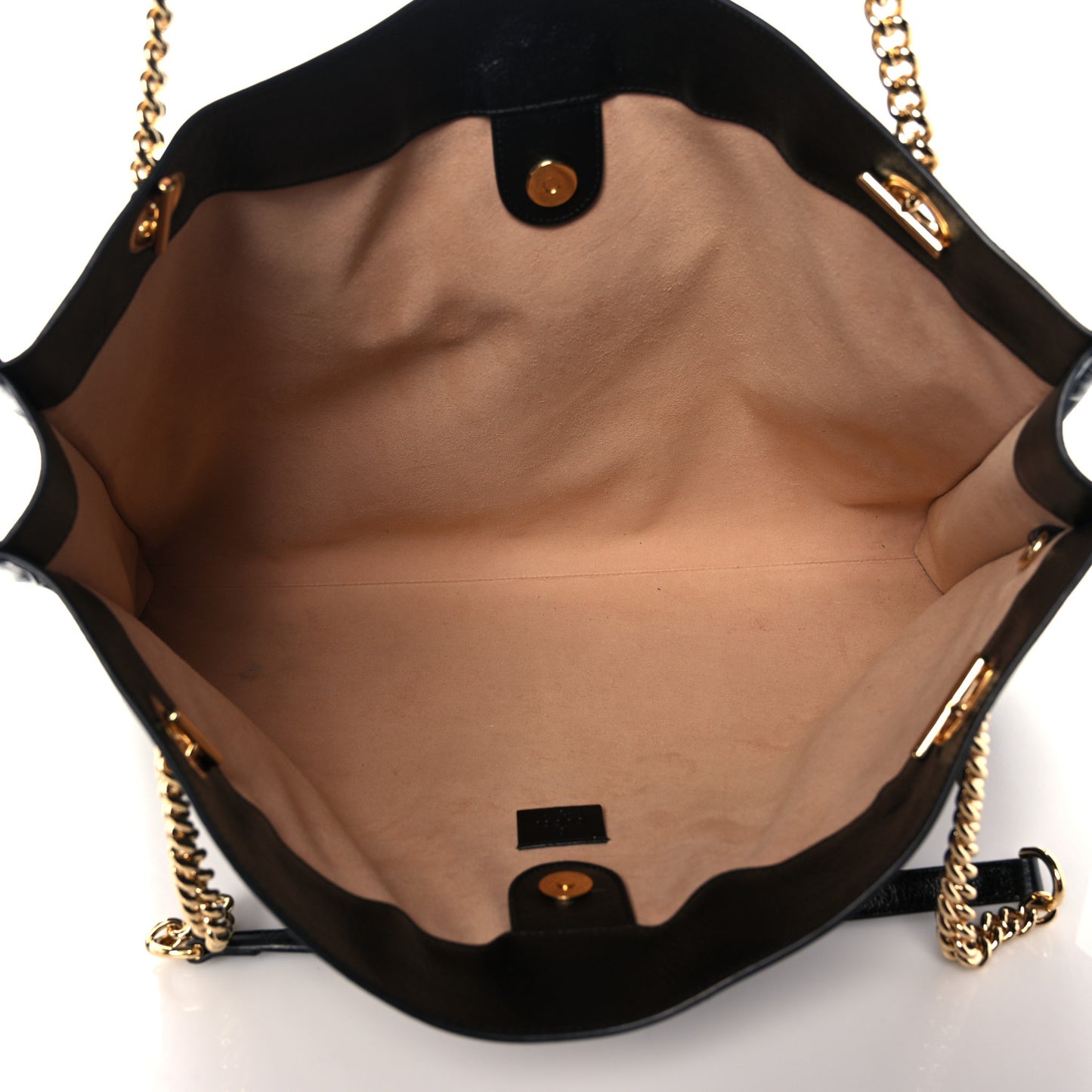 Calfskin Large Rajah Chain Tote Black