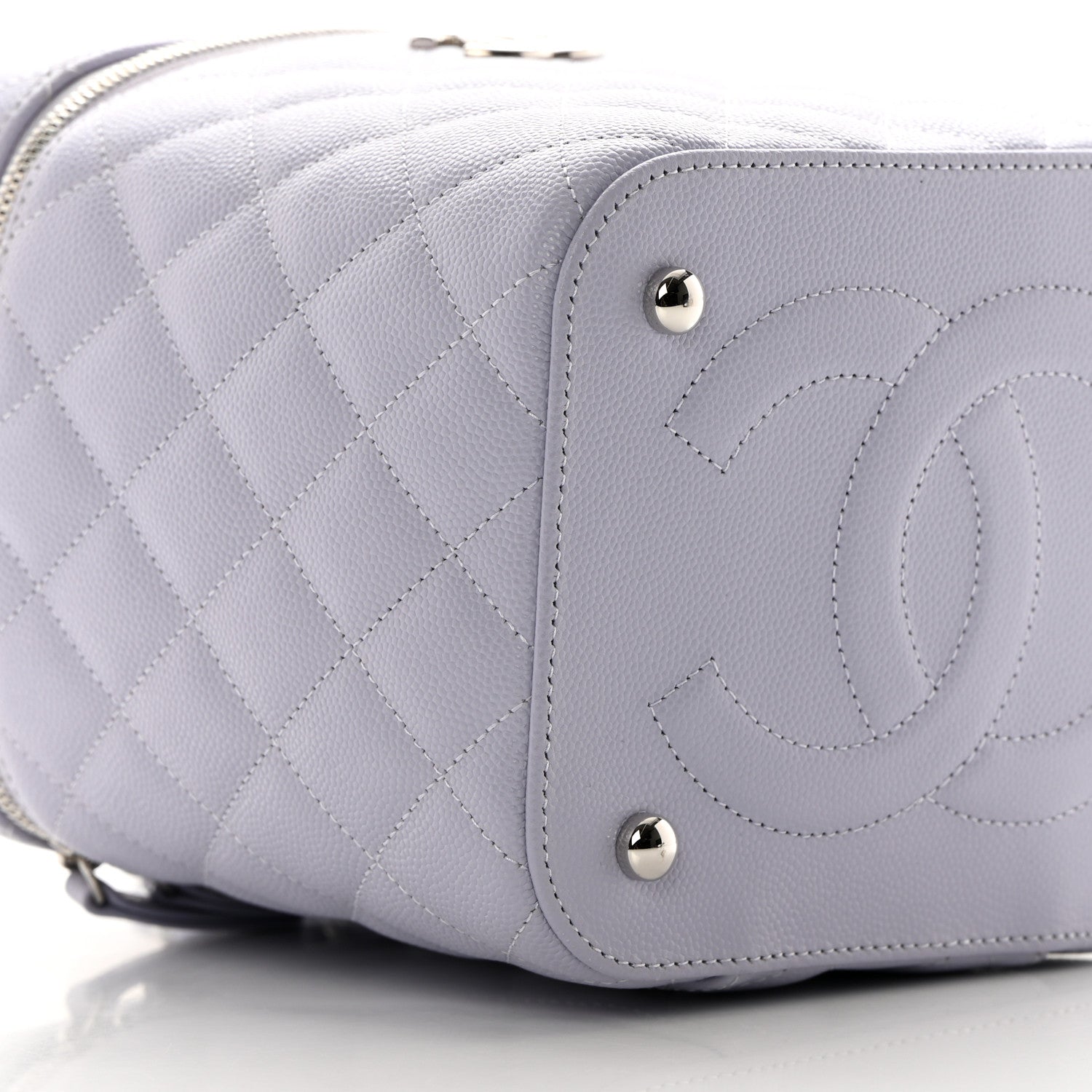 Chanel Caviar Quilted Small Top Handle Vanity Case With Chain Light Purple 9 of 12