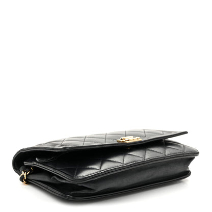 Chanel Lambskin Quilted Boy Wallet On Chain WOC Black 4 of 11