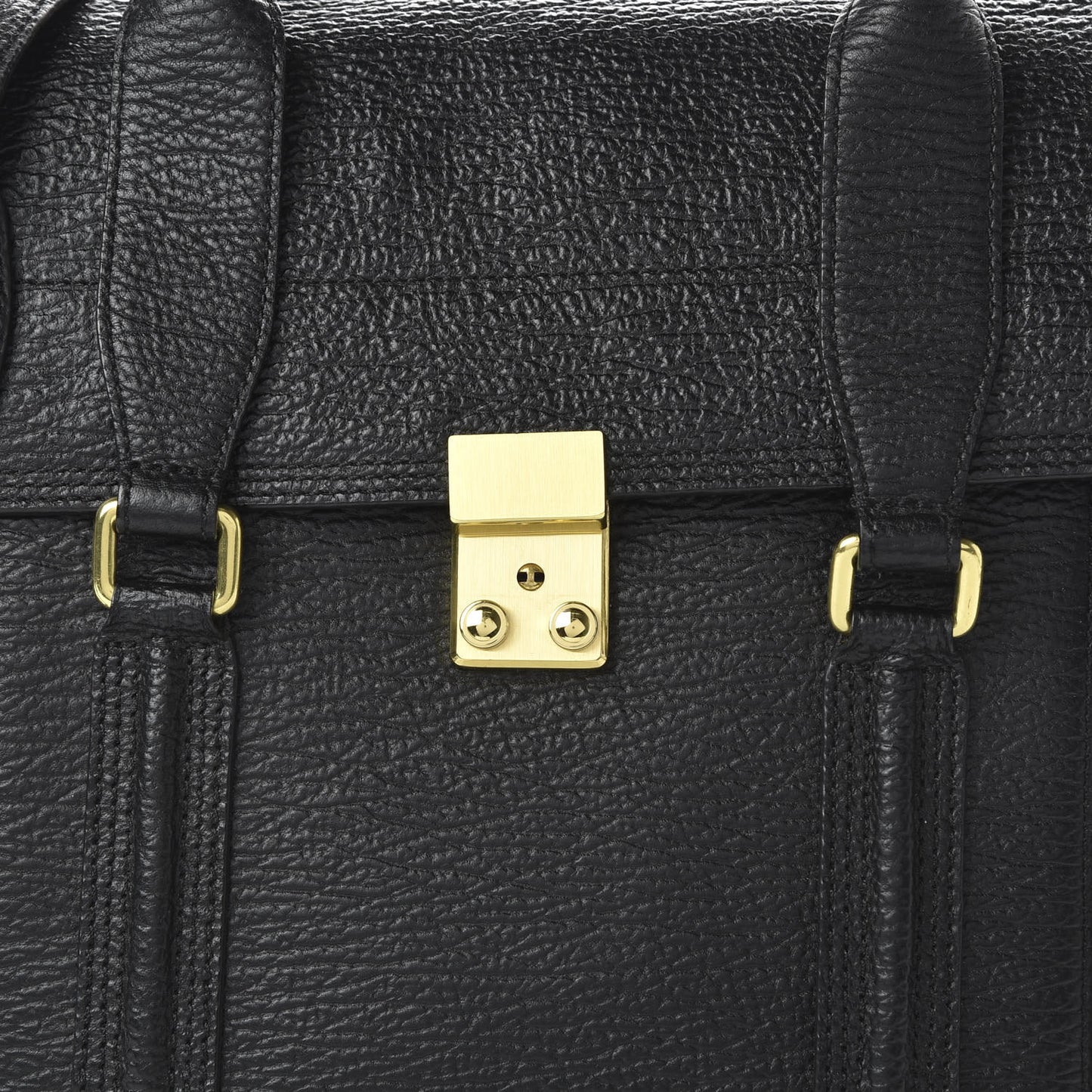 3.1 Textured Calfskin Large Pashli Satchel Black