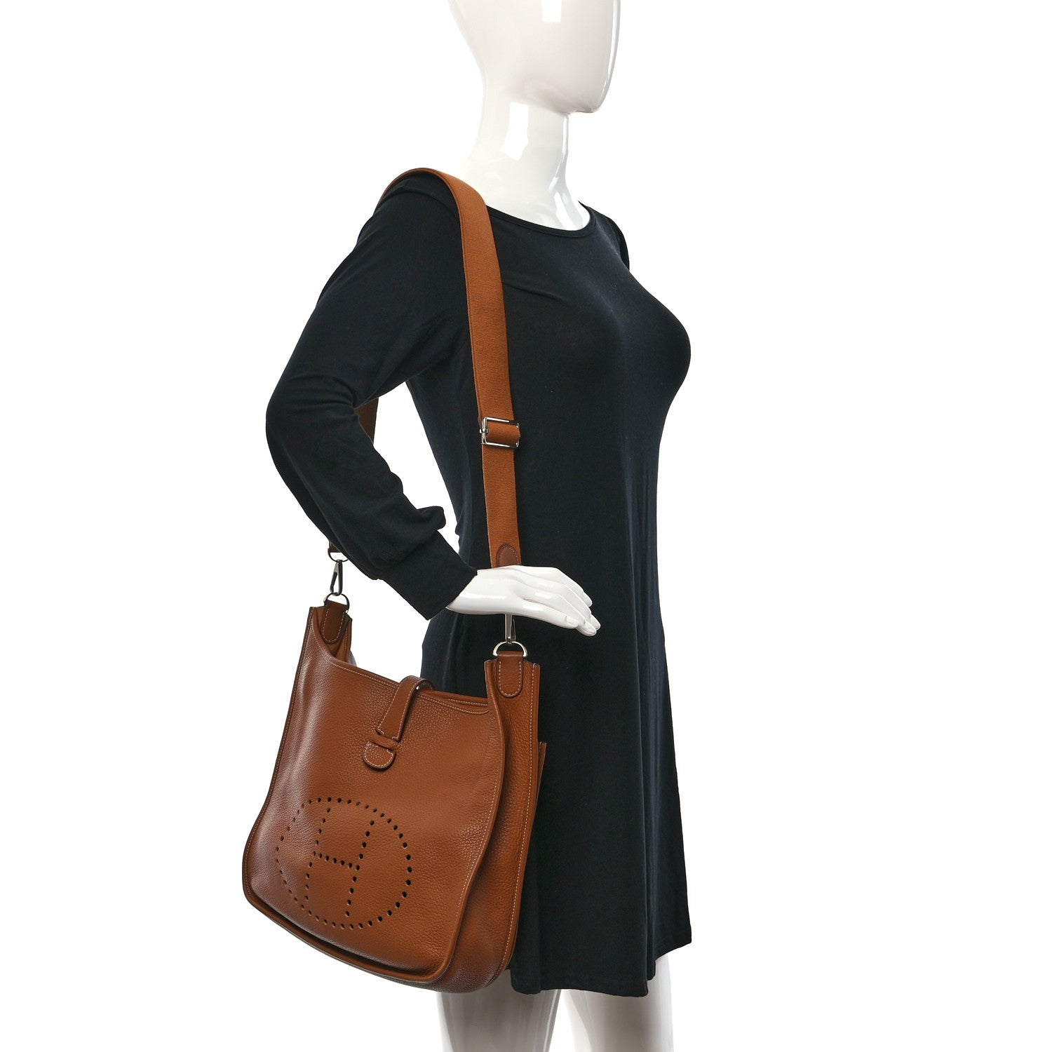 Hermes Taurillon Clemence Evelyne III PM Gold 2 of 9