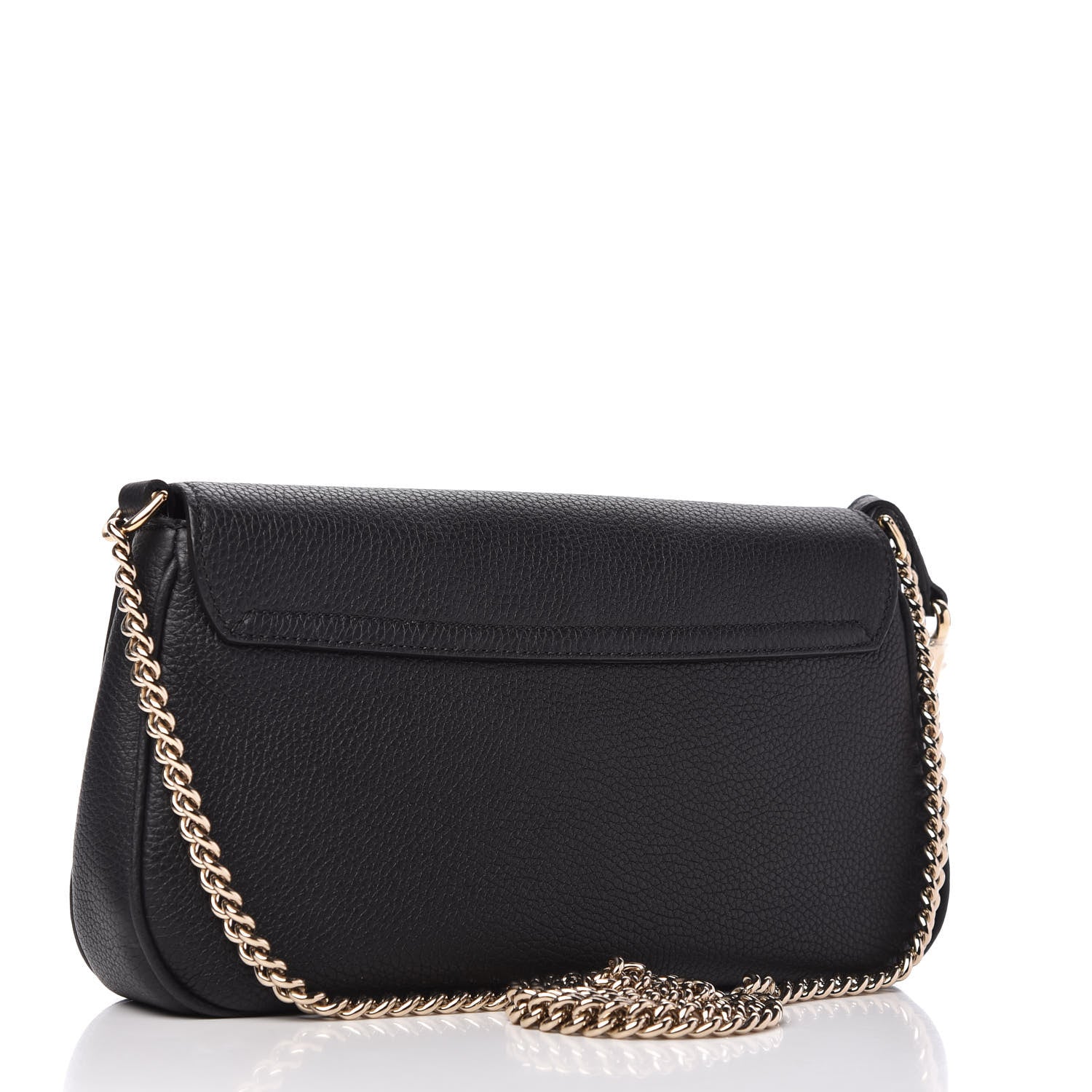 Gucci Pebbled Calfskin Medium Soho Flap Crossbody Black 3 of 10