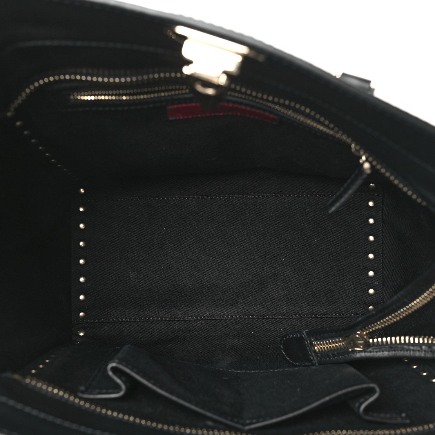 Valentino Garavani Calfskin Small Rockstud Tote Black 5 of 9
