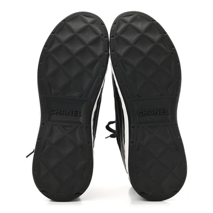 Chanel Velvet Calfskin Mixed Fibers CC Sneakers 40 Black 5 of 9