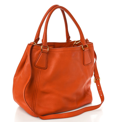 Prada Vitello Daino Shopping Tote Papaya 2 of 12