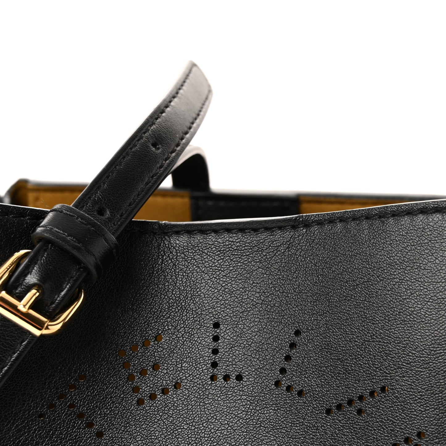 Eco Alter Nappa Perforated Logo Double Top Handle Crossbody Bag Black