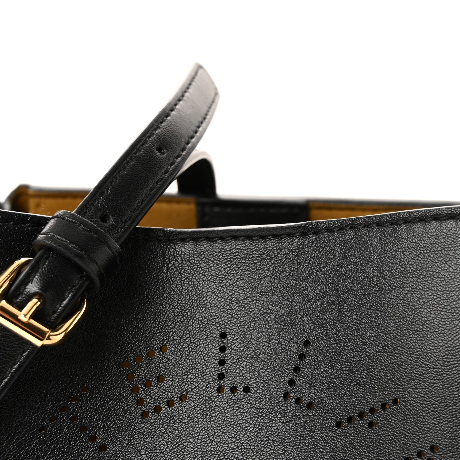 Stella McCartney Eco Alter Nappa Perforated Logo Double Top Handle Crossbody Bag Black 7 of 9