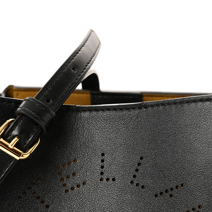 Stella McCartney Eco Alter Nappa Perforated Logo Double Top Handle Crossbody Bag Black 7 of 9
