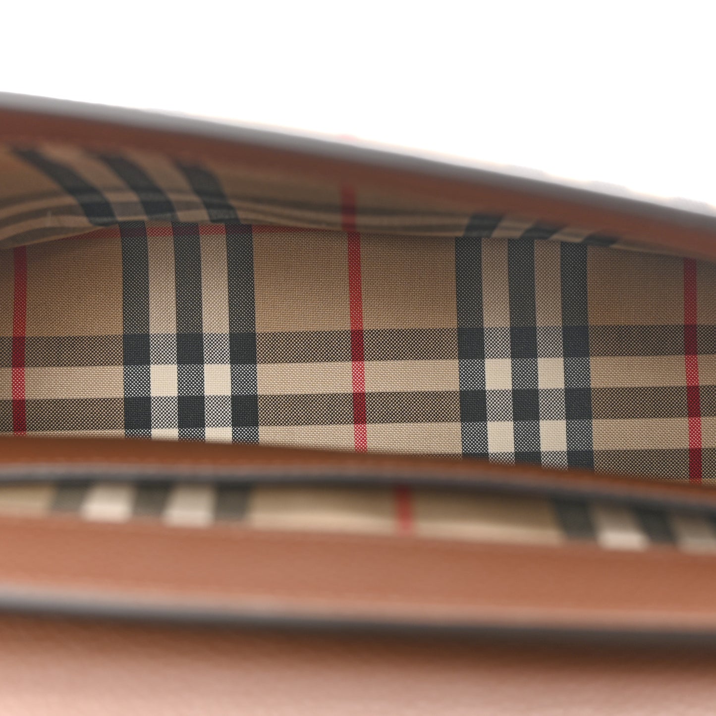 Grainy Calfskin Vintage Check Note Crossbody Bag Malt Brown