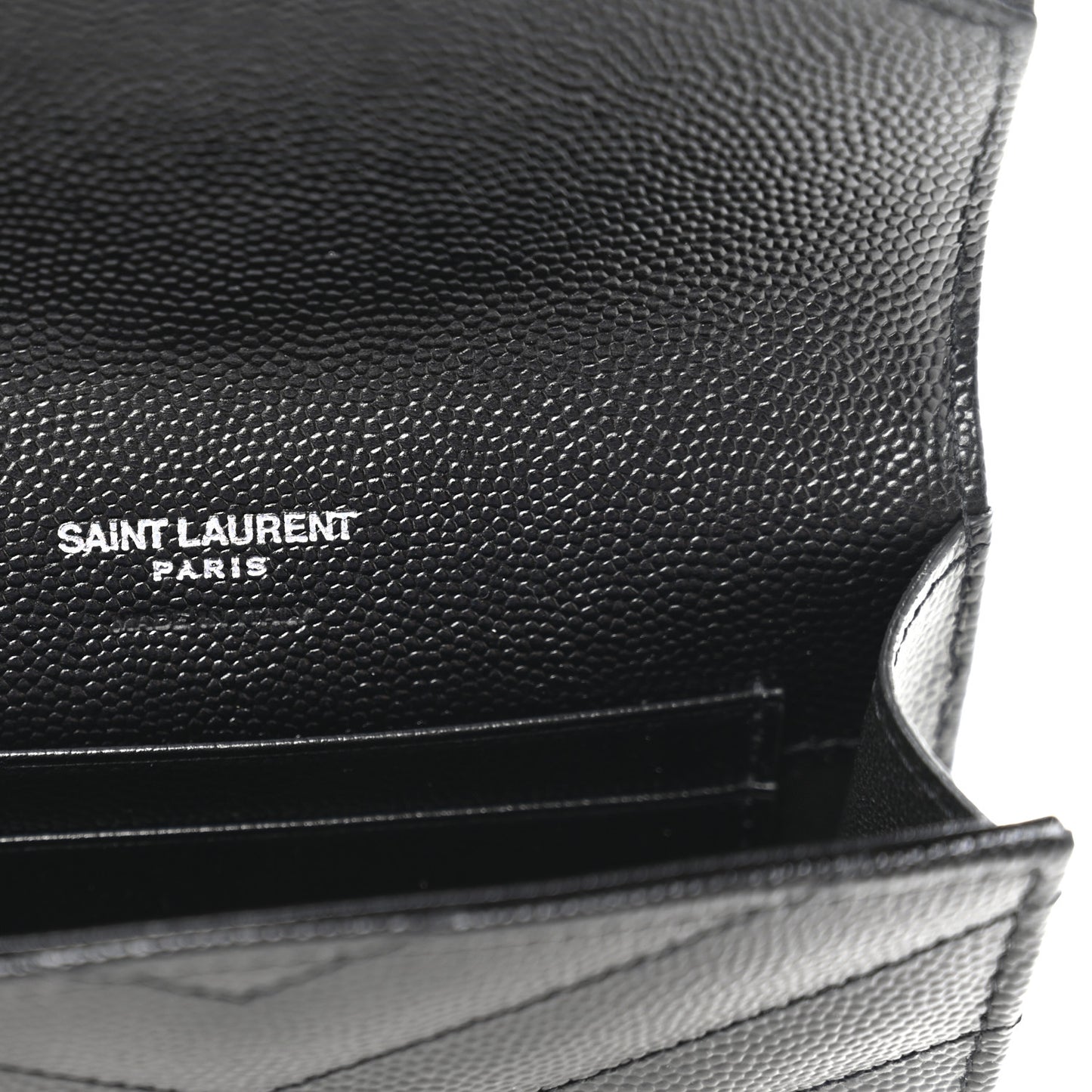 Grain De Poudre Matelasse Chevron Small Monogram Envelope Wallet Black