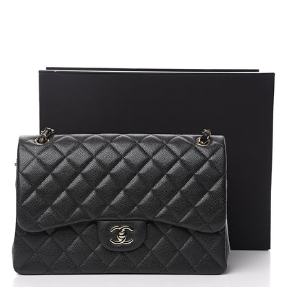 Chanel Caviar Quilted Jumbo Double Flap Grey 11 of 11