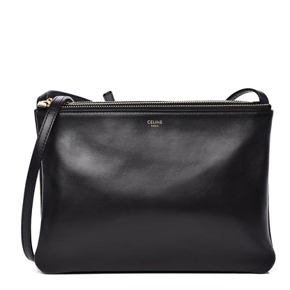 Celine Lambskin Large Trio Crossbody Bag Black 1 of 10