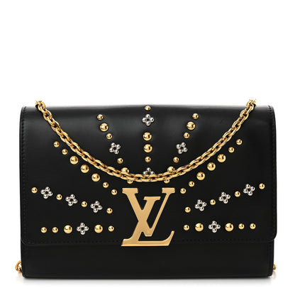 Louis Vuitton Calfskin Studded Louise Chain GM Black 1 of 12