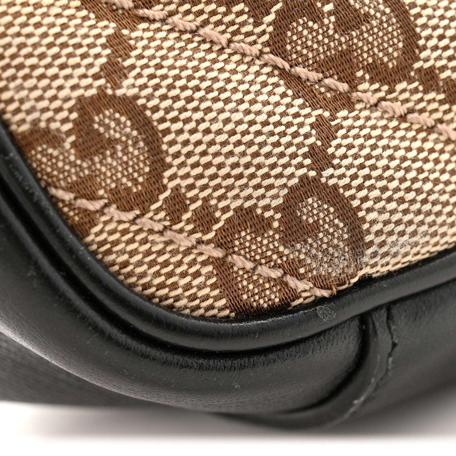 Gucci Monogram Matelasse Diagonal Small GG Marmont Shoulder Bag Beige Black 12 of 17