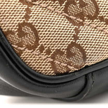 Gucci Monogram Matelasse Diagonal Small GG Marmont Shoulder Bag Beige Black 12 of 17