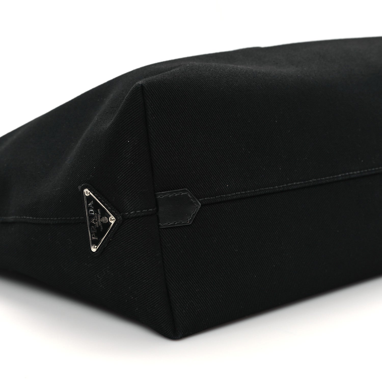 Prada Canvas Embroidered Drill Tote Black 9 of 10