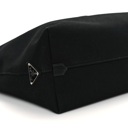 Prada Canvas Embroidered Drill Tote Black 9 of 10