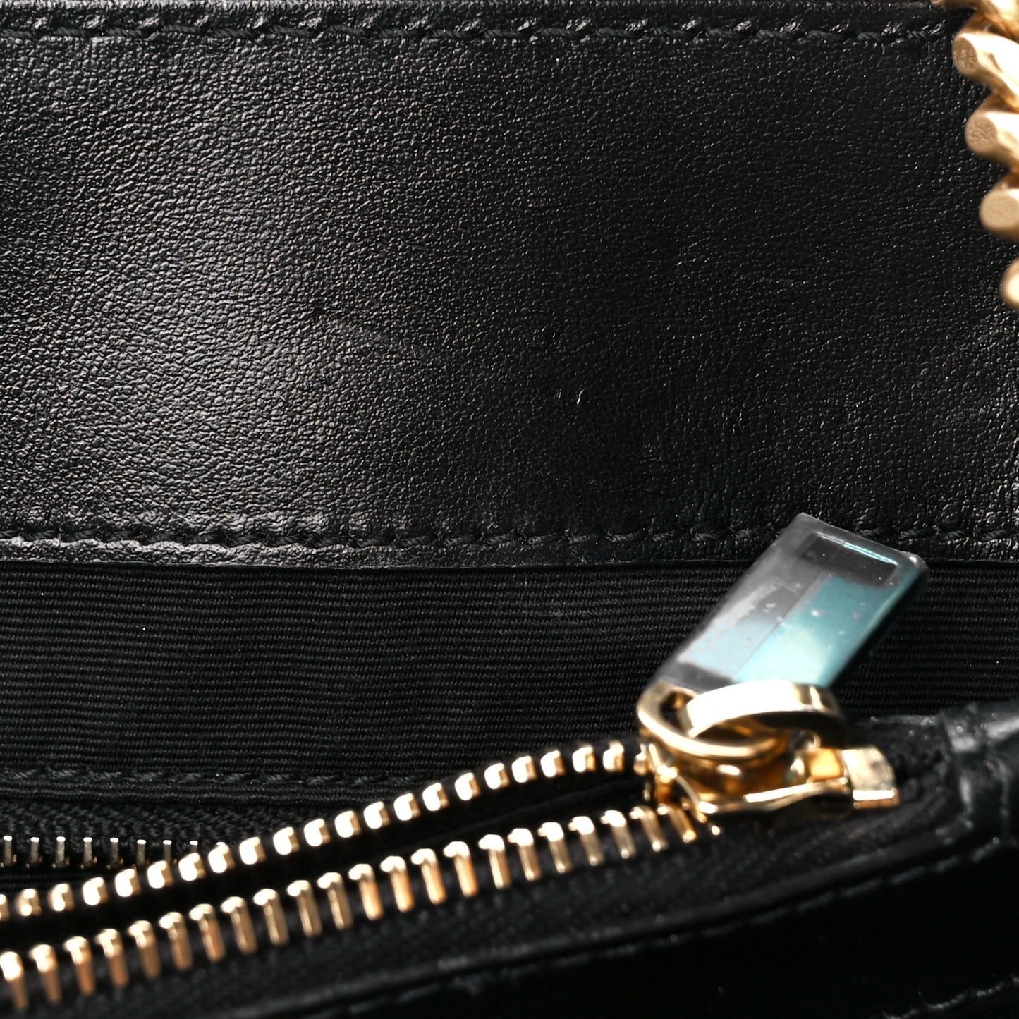 Calfskin Y Quilted Monogram Large Loulou Chain Satchel Black