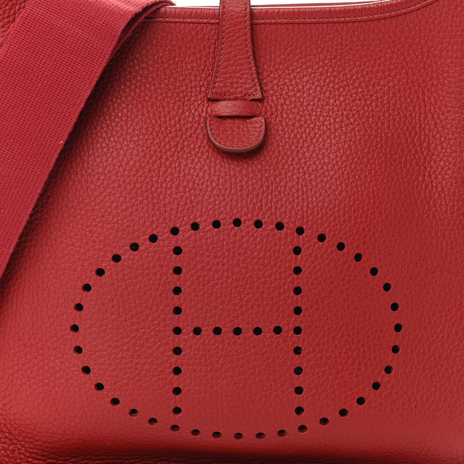 Hermes Taurillon Clemence Evelyne III PM Rouge Casaque 7 of 10