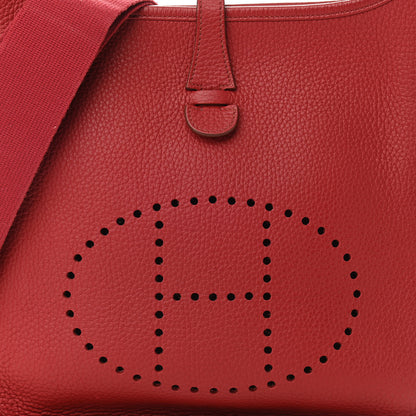 Hermes Taurillon Clemence Evelyne III PM Rouge Casaque 7 of 10