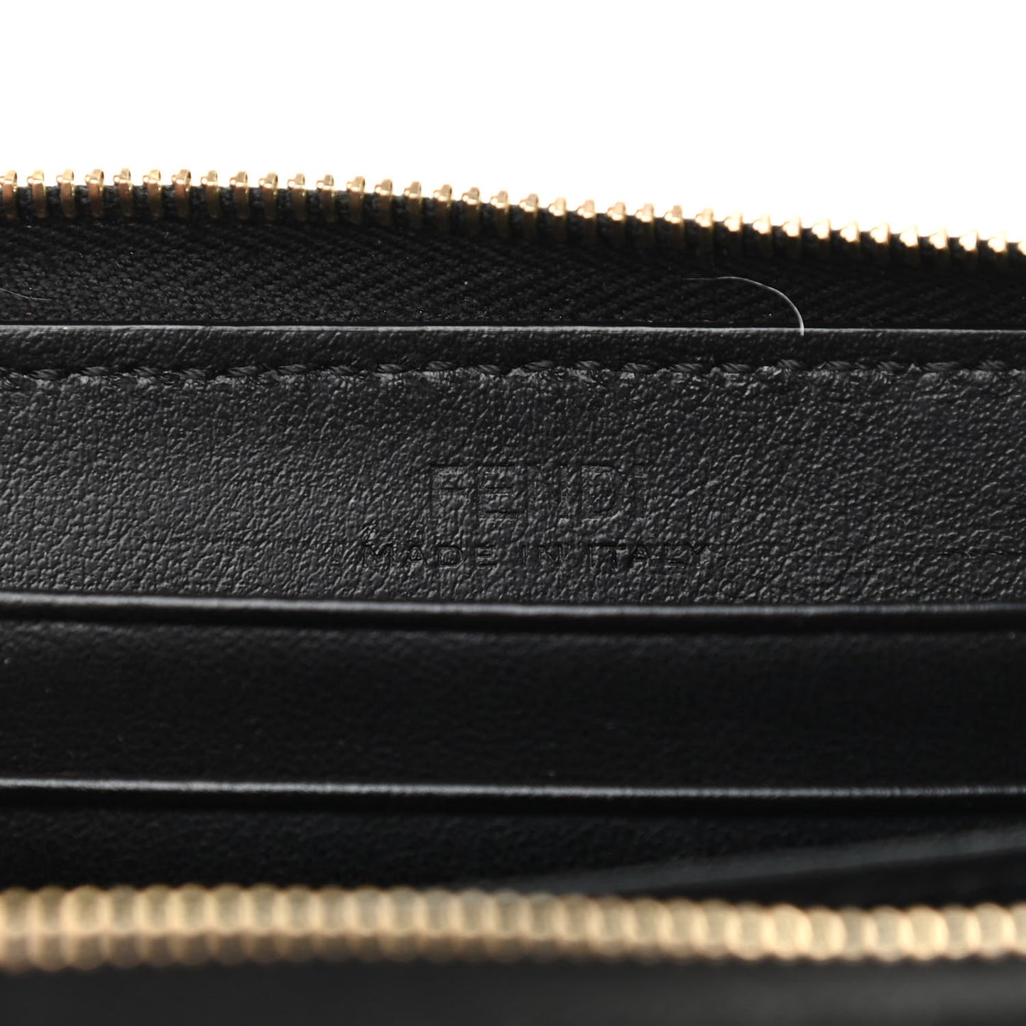 Vitello Liberty Lucido Metal Monster Eyes Mini Zip Around Wallet Black