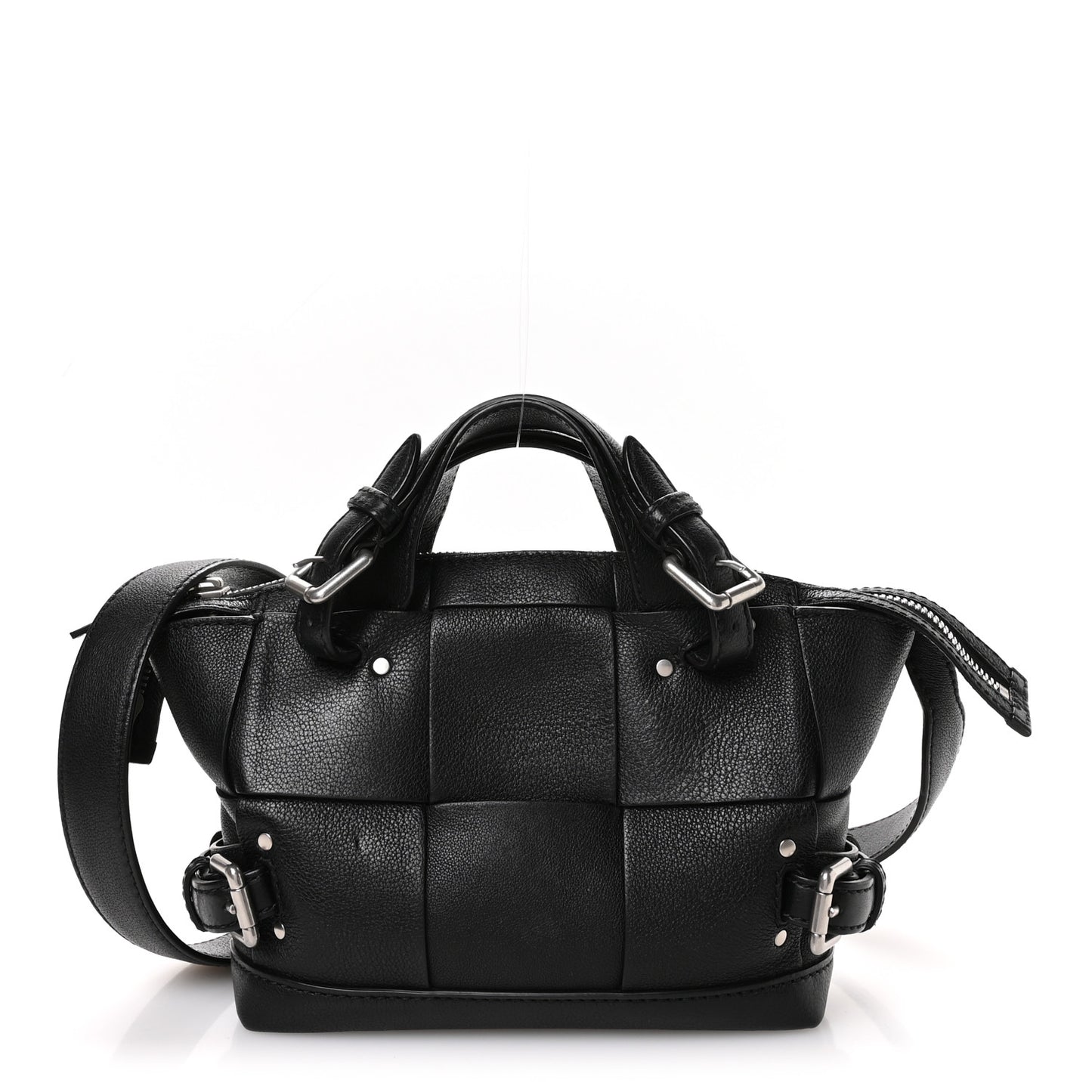 Grained Calfskin Arco Tool Tote Black
